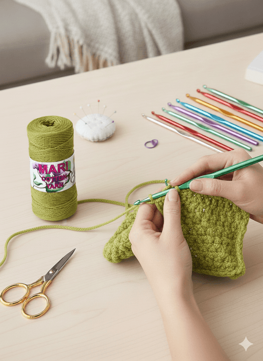 MARI - 12 Pcs Multi - Color Aluminum Crochet Hooks Set - 2mm to 8mm Ergonomic Knitting Needles Kit for Beginners & Professionals - Smooth Metallic Finish Crochet Hooks for Yarn Crafting - Mariyarns