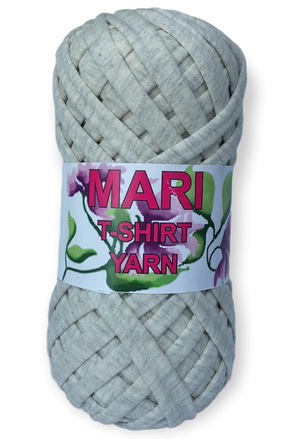 MARI - 100% Cotton Tshirt Yarn - 250 Grams (Cream Melange) - Mariyarns