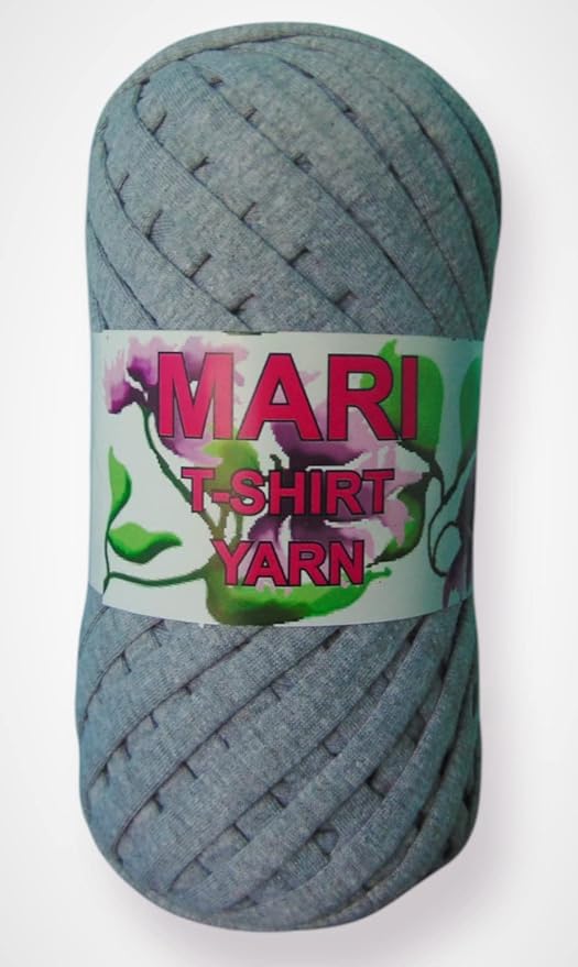 MARI - 100% Cotton Tshirt Yarn - 250 Grams (Grey Melange) - Mariyarns