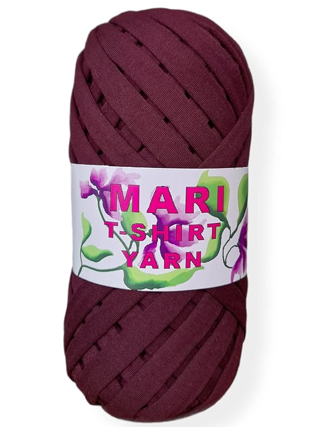 MARI - 100% Cotton Tshirt Yarn - 250 Grams (Maroon) - Mariyarns