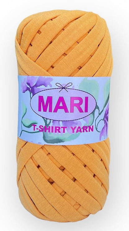 MARI - 100% Cotton Tshirt Yarn - 250 Grams (Mustard yellow) - Mariyarns