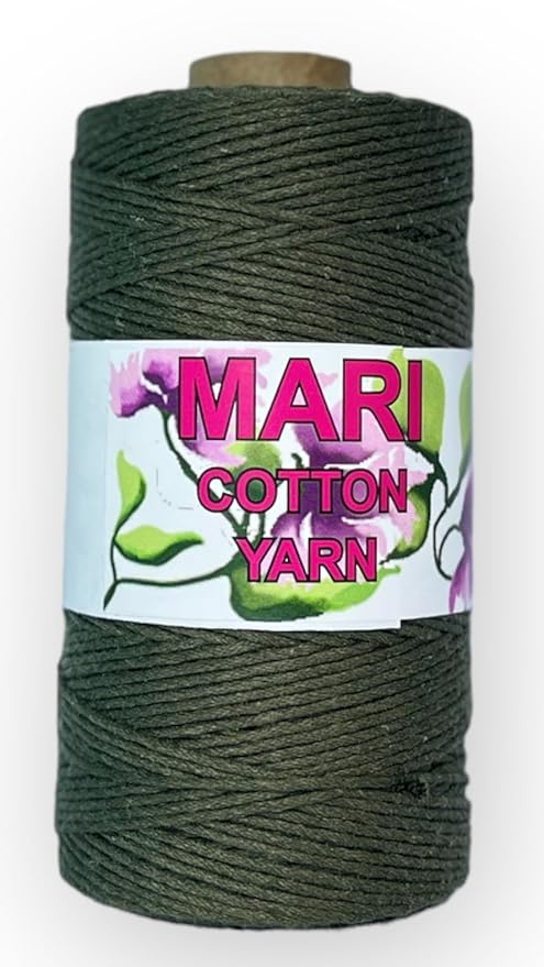MARI - Recycled Cotton Crochet Yarn (Olive) - Mariyarns