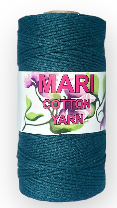 MARI - Recycled Cotton Crochet Yarn (Peacock Blue) - Mariyarns