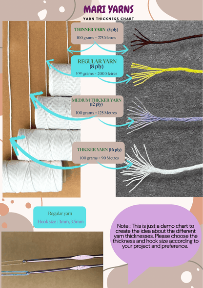 MARI - REGULAR - Recycled Cotton Crochet Yarn - 100 Grams - Mariyarns